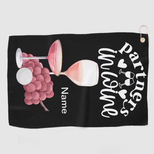 ゴルファー用ゴルフ及びワインおもしろいことわざ引用文 ゴルフタオル (横)