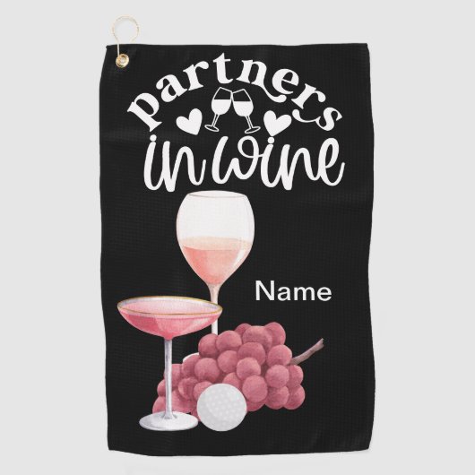 ゴルファー用ゴルフ及びワインおもしろいことわざ引用文 ゴルフタオル (正面)
