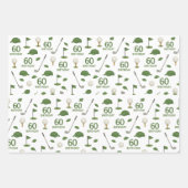 ゴルファー用ゴルフ第60誕生日 ラッピングペーパーシート (正面2)