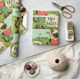 ゴルファー用ゴルフ第60誕生日 ラッピングペーパー