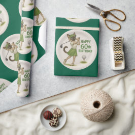 ゴルファー用ゴルフ第60誕生日 ラッピングペーパー