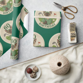 ゴルファー用ゴルフ第60誕生日 ラッピングペーパー