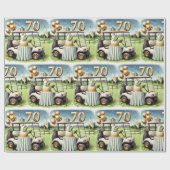 ゴルファー用ゴルフ第70誕生日 ラッピングペーパー (フラット)