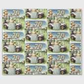 ゴルファー用ゴルフ第70誕生日 ラッピングペーパー (フラット)