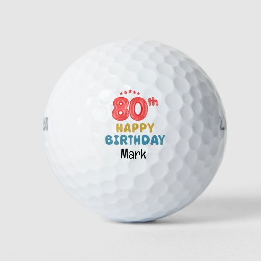 ゴルファー用ゴルフ80誕生日 ゴルフボール (正面)