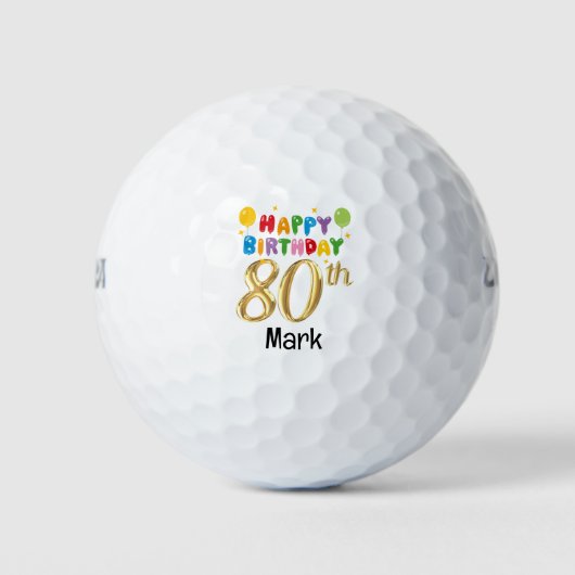 ゴルファー用ゴルフ80誕生日 ゴルフボール (正面)