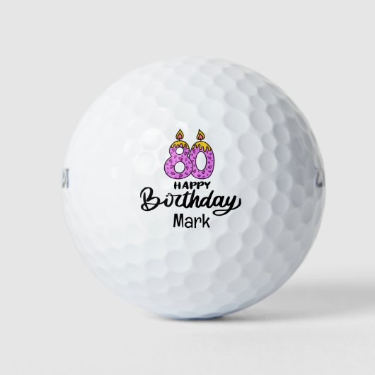 ゴルファー用ゴルフ80誕生日 ゴルフボール (正面)