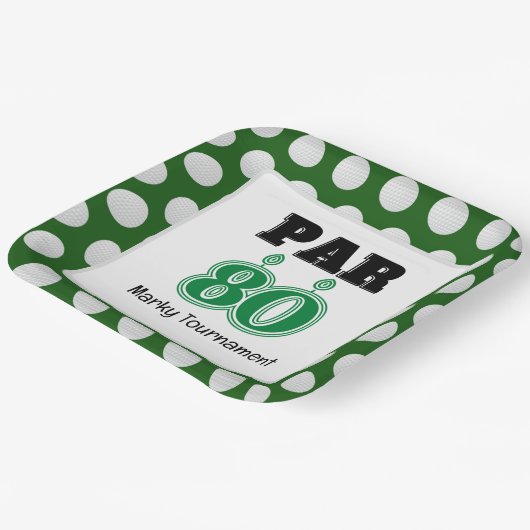 ゴルファー用ゴルフ80誕生日 ペーパープレート (傾斜あり)