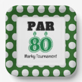 ゴルファー用ゴルフ80誕生日 ペーパープレート (正面)