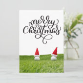 ゴルファー用サンタハット付きゴルフクリスマス シーズンカード (スタンド正面)