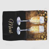 ゴルファー用シャンパンのグラスとハート ゴルフタオル (横)