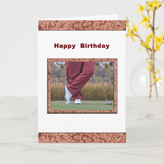 ゴルファー用誕生日カード カード (黄色い花)