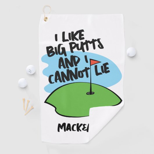 ゴルファー私は大きなパットが好きで嘘をつけない ゴルフタオル (インサイチュ)