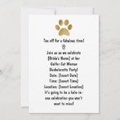 ゴルファー結婚ブライドの猫好き用バチェロレッテ 招待状 (裏面)