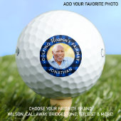 ゴルファー記念青い格子模様のパーソナライズされた写真 ゴルフボール