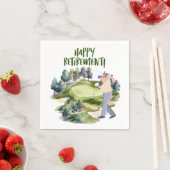 ゴルファー退職用ティー付きゴルフボールパーティー スタンダードカクテルナプキン (インサイチュ)