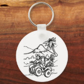 ゴルファー遊の四輪車を使ったゴルフ キーホルダー (正面)