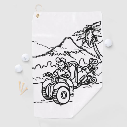 ゴルファー遊の四輪車を使ったゴルフ ゴルフタオル (インサイチュ)