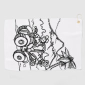 ゴルファー遊の四輪車を使ったゴルフ ゴルフタオル (横)