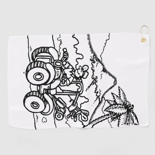 ゴルファー遊の四輪車を使ったゴルフ ゴルフタオル (横)