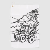 ゴルファー遊の四輪車を使ったゴルフ ゴルフタオル (正面)