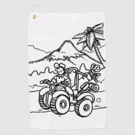 ゴルファー遊の四輪車を使ったゴルフ ゴルフタオル