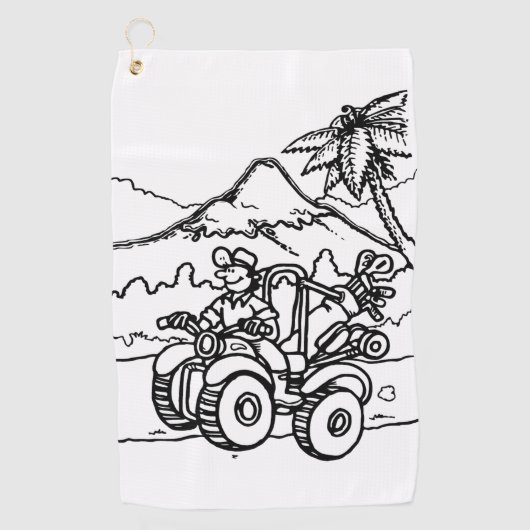 ゴルファー遊の四輪車を使ったゴルフ ゴルフタオル (正面)