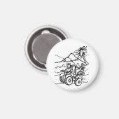 ゴルファー遊の四輪車を使ったゴルフ マグネット (正面/裏面)
