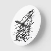 ゴルファー遊の四輪車を使ったゴルフ ラウンド壁時計 (傾斜)