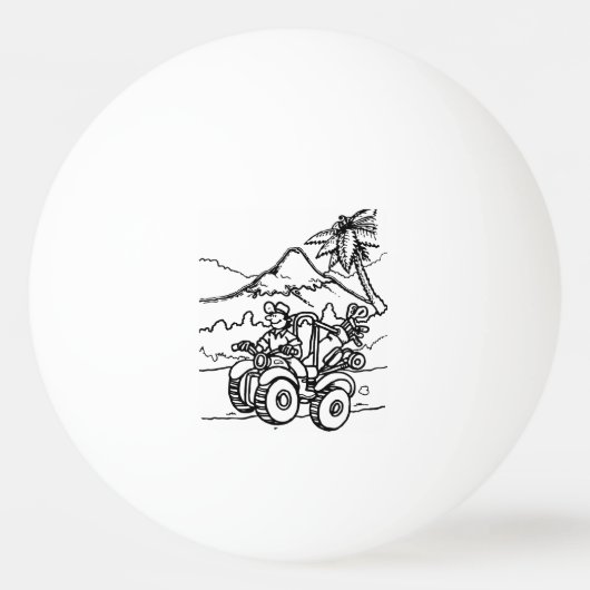 ゴルファー遊の四輪車を使ったゴルフ 卓球ボール (正面)