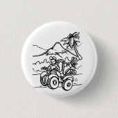 ゴルファー遊の四輪車を使ったゴルフ 缶バッジ (正面)