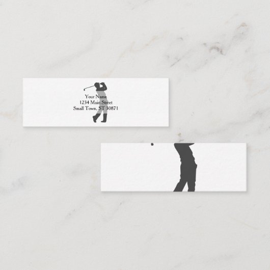 ゴルファー選手のシルエット スキニー名刺 (正面/裏面)