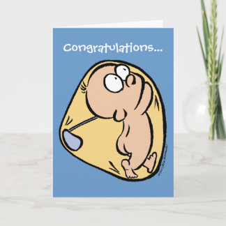 ゴルファー青いお祝い未来 カード