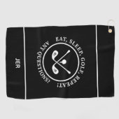 ゴルファー黒モダンスポーツPro機器モノグラム ゴルフタオル (横)