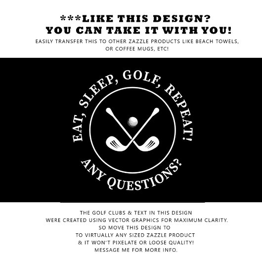 ゴルファー黒モダンスポーツPro機器モノグラム ゴルフタオル