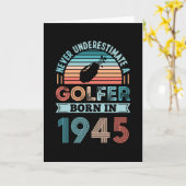 ゴルファー1945生まれゴルフ80th誕生日ギフトパパ カード (黄色い花)