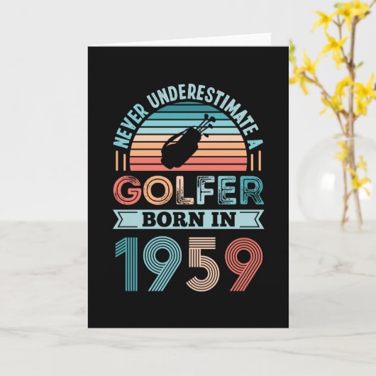 ゴルファー1959生まれゴルフ70th誕生日ギフトパパ カード (黄色い花)