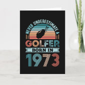 ゴルファー1973生まれゴルフ50番目の誕生日ギフトパパ カード (正面)