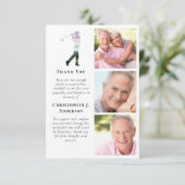 ゴルファー3写真悔やみや弔慰葬儀 サンキューカード (スタンド正面)