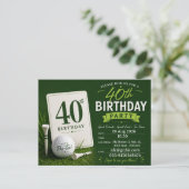 ゴルファー40歳の誕生日パーティー招待状 インビテーションポストカード (スタンド正面)