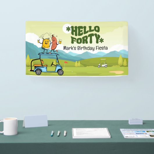 ゴルファー40歳の誕生日パーティー 横断幕 (トレードショー)