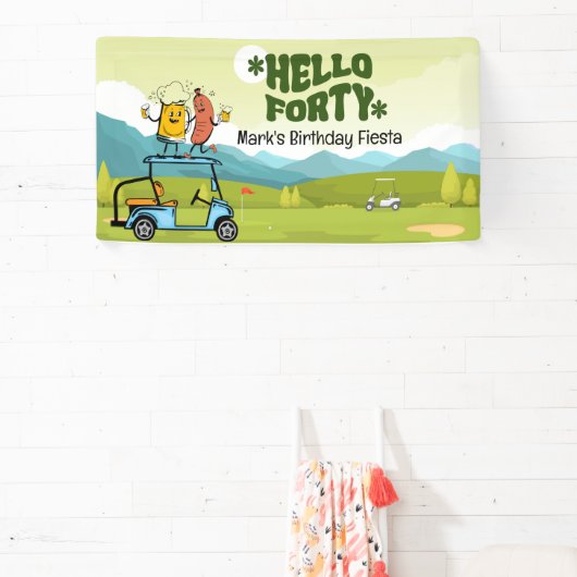 ゴルファー40歳の誕生日パーティー 横断幕 (インサイチュ)