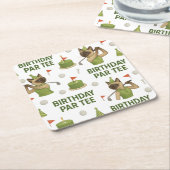 ゴルファー60番目の猫好き誕生日 スクエアペーパーコースター (アングル)