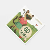 ゴルファー60番目の猫好き誕生日 スタンダードランチョンナプキン (角)