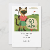 ゴルファー60番目の猫好き誕生日 招待状 (正面)