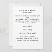 ゴルファー60番目の猫好き誕生日 招待状 (裏面)