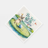 ゴルファー60誕生日のシャム猫好き スタンダードランチョンナプキン (角)