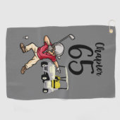 ゴルファー65誕生日ダビングとゴルフカート ゴルフタオル (横)