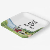 ゴルファー65誕生日ダビングとゴルフカート ペーパープレート (傾斜あり)