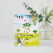 ゴルファー75歳の誕生日ゴルフコースで ポストカード (スタンド正面)